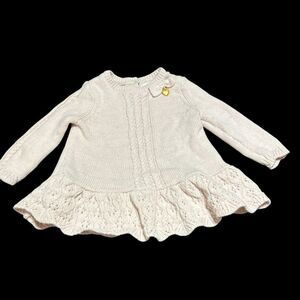 Shabby Chic Sweater Dress Baby Girl Pink Knit Bow 6-9 Months